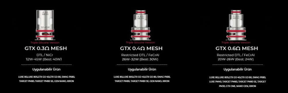 GTX Coil satın al, Coil Çeşitleri